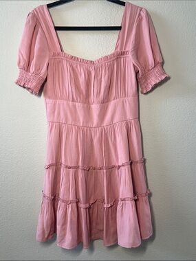 Trixxi Pink Tiered Mini Dress